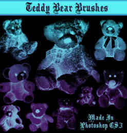 泰迪熊、熊娃娃、玩具熊Photoshop笔刷素材