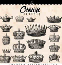 19种手绘国王皇冠Photoshop笔刷