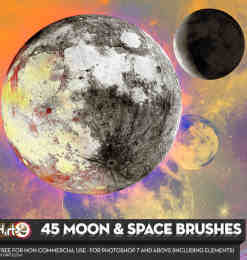 超大凄美月球、月亮Photoshop笔刷素材