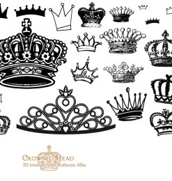 卡通皇冠、可爱金冠图形Photoshop笔刷素材