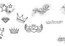 可爱童趣皇冠、星星、钻石、爱心美图Photoshop笔刷