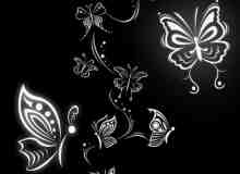 绝美的蝴蝶花纹图案PS照片美图笔刷