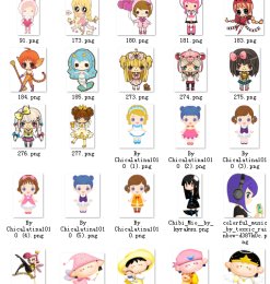 50个卡哇伊卡通日本小女孩美图素材打包下载
