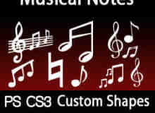 PS CS3音符、音阶图案photoshop自定义形状素材 .csh 下载