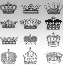 线稿式皇冠、王冠Photoshop笔刷