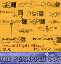 欧美式邮戳与邮票photoshop笔刷素材