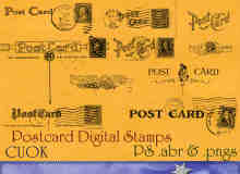 欧美式邮戳与邮票photoshop笔刷素材
