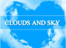 天空心形云朵、爱心云彩Photoshop笔刷素材