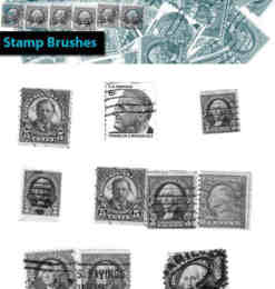 24种邮票素材Photoshop笔刷