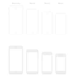 iPhone 6 Plus iPhone 6  iPhone 5  iPhone 4全系列手机UI尺寸模型PSD素材下载