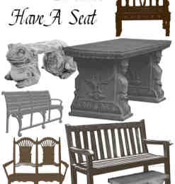 椅子、公园长椅、石凳、石椅Photoshop笔刷素材