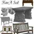 椅子、公园长椅、石凳、石椅Photoshop笔刷素材