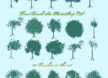 20种树木图形PS笔刷