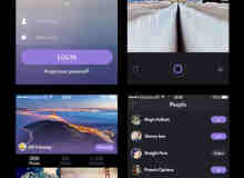 酷黑紫色调手机照片程序App UI界面设计分享PSD源文件下载