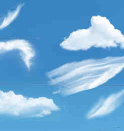漂亮的梦幻天空云彩、白云Photoshop笔刷素材下载