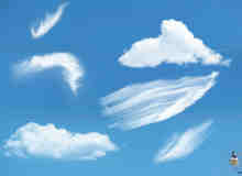 漂亮的梦幻天空云彩、白云Photoshop笔刷素材下载