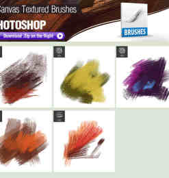 5种油漆涂抹帆布纹理效果Photoshop笔刷下载