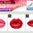 3个性感火热的红唇、女人嘴唇Photoshop笔刷素材下载