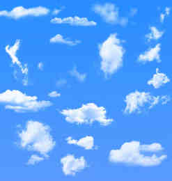 高级云朵效果、云彩套装Photoshop笔刷素材免费下载
