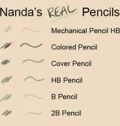 6种铅笔笔触状态Photoshop素描笔刷