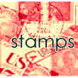 信封上的美国邮票图形Photoshop笔刷素材