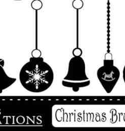圣诞节彩球、铃铛、挂坠PS笔刷装饰品