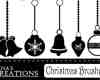 圣诞节彩球、铃铛、挂坠PS笔刷装饰品