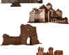 4个欧洲中世纪城堡造型Photoshop笔刷素材