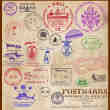 国际邮戳图案PS笔刷素材