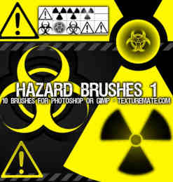 危险标志、核辐射标志、警告标志Photoshop笔刷下载