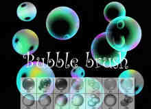 七彩肥皂泡泡、水泡、气泡Photoshop笔刷素材