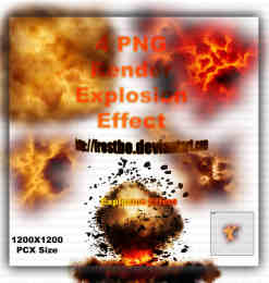 4种爆炸场景效果Photoshop笔刷下载（PNG图片素材）