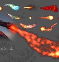 15种火龙喷射火焰效果Photoshop笔刷下载（PNG图片素材）