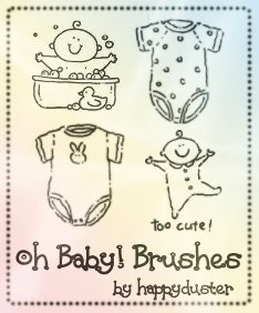 可爱卡通婴儿宝宝元素Photoshop笔刷