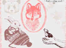 熊猫、兔子、雪狼等PS照片美图笔刷下载