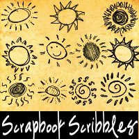13种手绘童趣太阳图案PS笔刷下载（PNG图片下载）