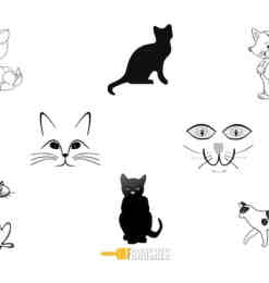 可爱的卡通猫咪、猫脸Photoshop笔刷下载