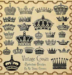 各式各样古老的皇冠、王冠Photoshop笔刷下载