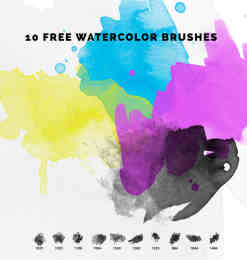 10个免费的水彩涂抹效果Photoshop笔刷下载