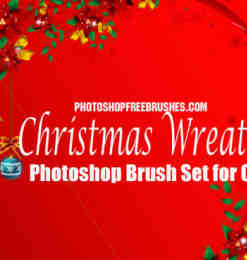圣诞节装饰花环、花圈Photoshop笔刷下载