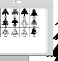 可爱的卡通圣诞树Photoshop笔刷下载