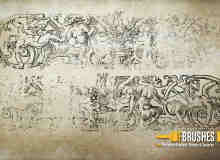古西欧神话壁画图案PS笔刷下载