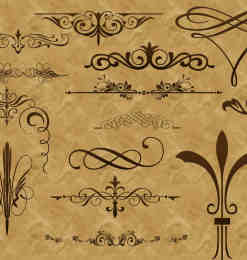 复古式欧洲贵族花纹图案PS笔刷下载