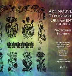 漂亮的欧式植物花纹艺术纹理PS笔刷下载