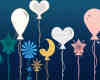 爱心、星星、月亮、花朵气球图案PS装扮笔刷