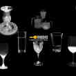 酒杯、透明玻璃杯、水杯、杯子、啤酒杯PS笔刷素材