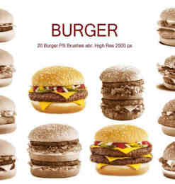 20种汉堡包图形PS笔刷下载