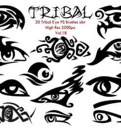 20种漂亮的眼睛纹饰、眼睛刺青纹身图案PS高清笔刷