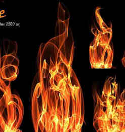 20种高品质火焰、火苗燃烧特效PS火焰光影素材笔刷