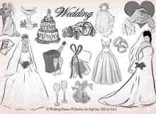 20种婚礼元素装扮图形PS笔刷下载 #.2